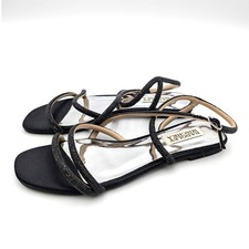 Badgley Mischka Collection Ivie Ankle Strap Sandals Womens Black Sz US6M EU36.5