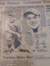 SEPT 17, 1931 NEWSPAPER PAGE #2234-  JIMMIE FOXX, PHILADELPHIA ATHLETICS ⚾