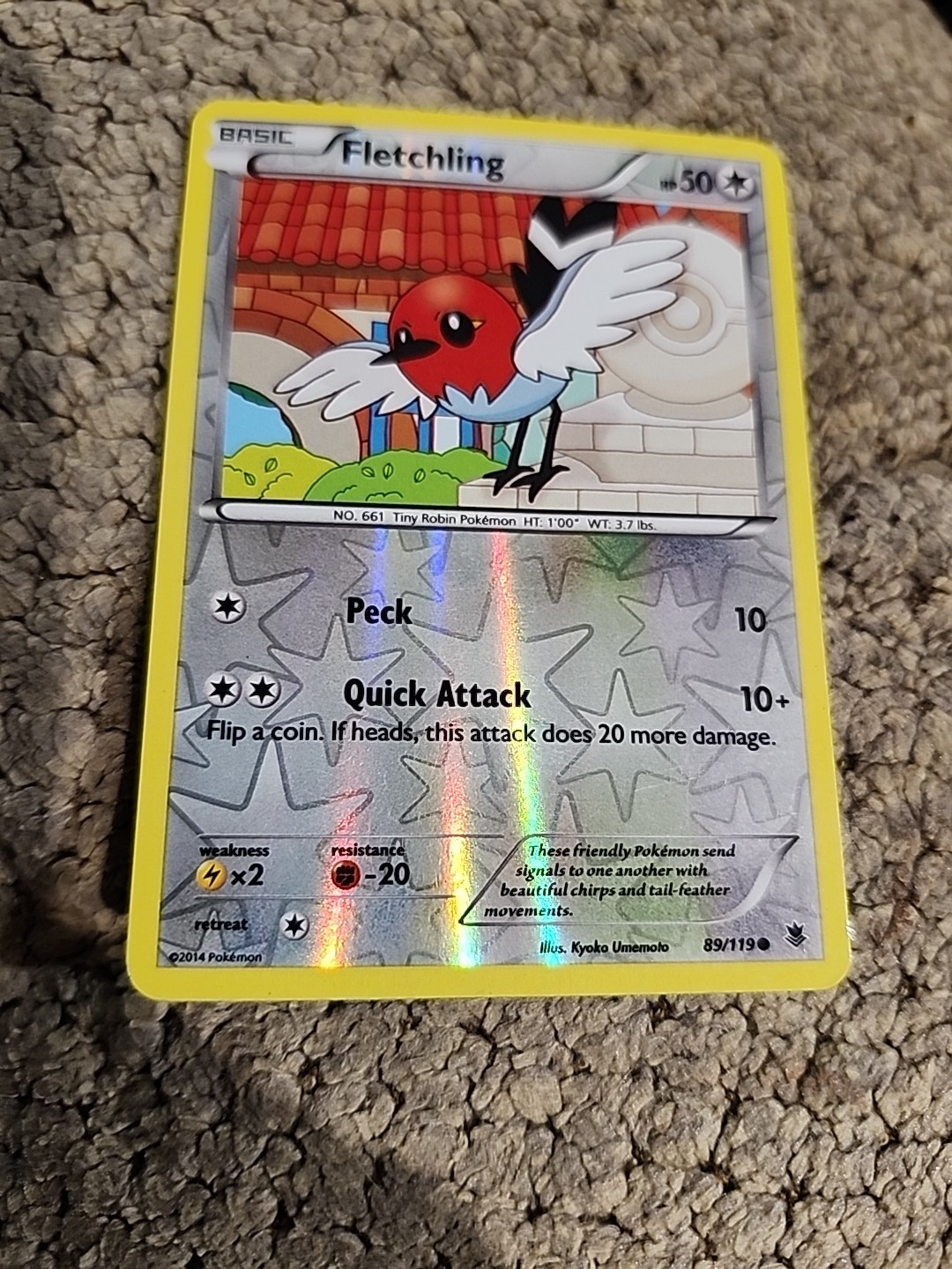 Fletching 89/119 Reverse Holo Pokemon TCG 