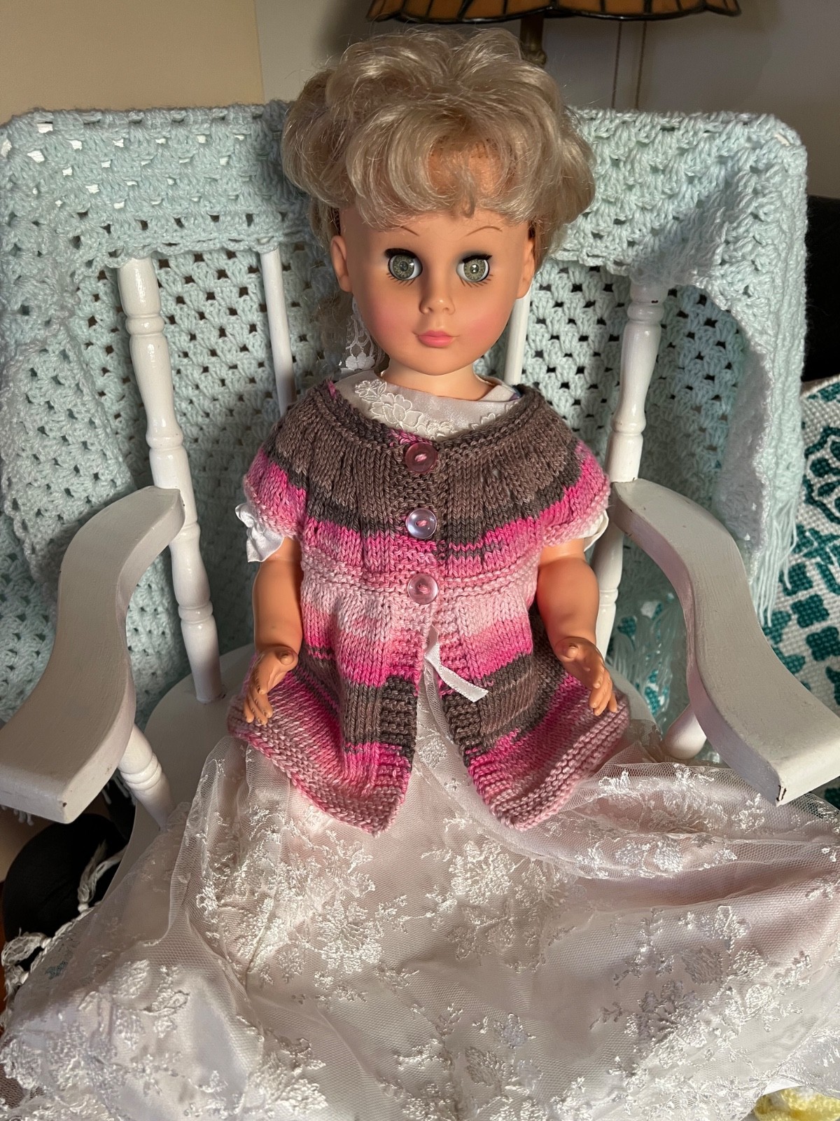 Extra Large Vintage Canadian Doll 1950s 1960s Hazel Sleep Eyes Rooted Hair 64cm