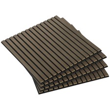 4 Pack Acoustic Wall Panels, 24" x 24" Wood Wall Panels, Brown