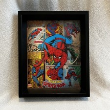 Spider-Man 3D Hologram Comic Book Wall Art Black Framed Picture 9 x11 - Nice
