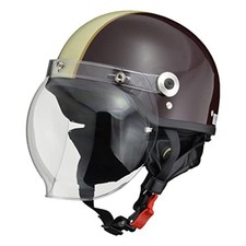 Casco de bicicleta Lead Kogyo (LEAD) Jet CROSS con escudo de burbujas marrón marfil CR -760