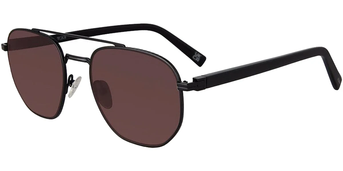 Tumi Aviator Pilot Sunglasses Special Edition + Folding Case & Cloth Black Metal Aviator - Military Special Edition - Matte Black - Morgan  main image 3