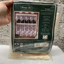 Heritage Lace Teatime Lace Curtain Tier Embroidered Rose Flower