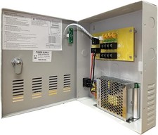 4 Port Power Box 12V DC 5A Amp CCTV DVR Power Supply Switch Box Key Locked