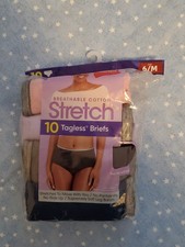 Hanes Women's Breathable Stretch Briefs 8 Pair Open Pack Size 6 Free Ship WP251