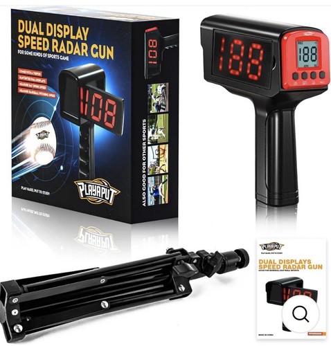 Baseball Radar Gun with Tripod, Speed Radar Gun for Baseball Softball, LED+LCD