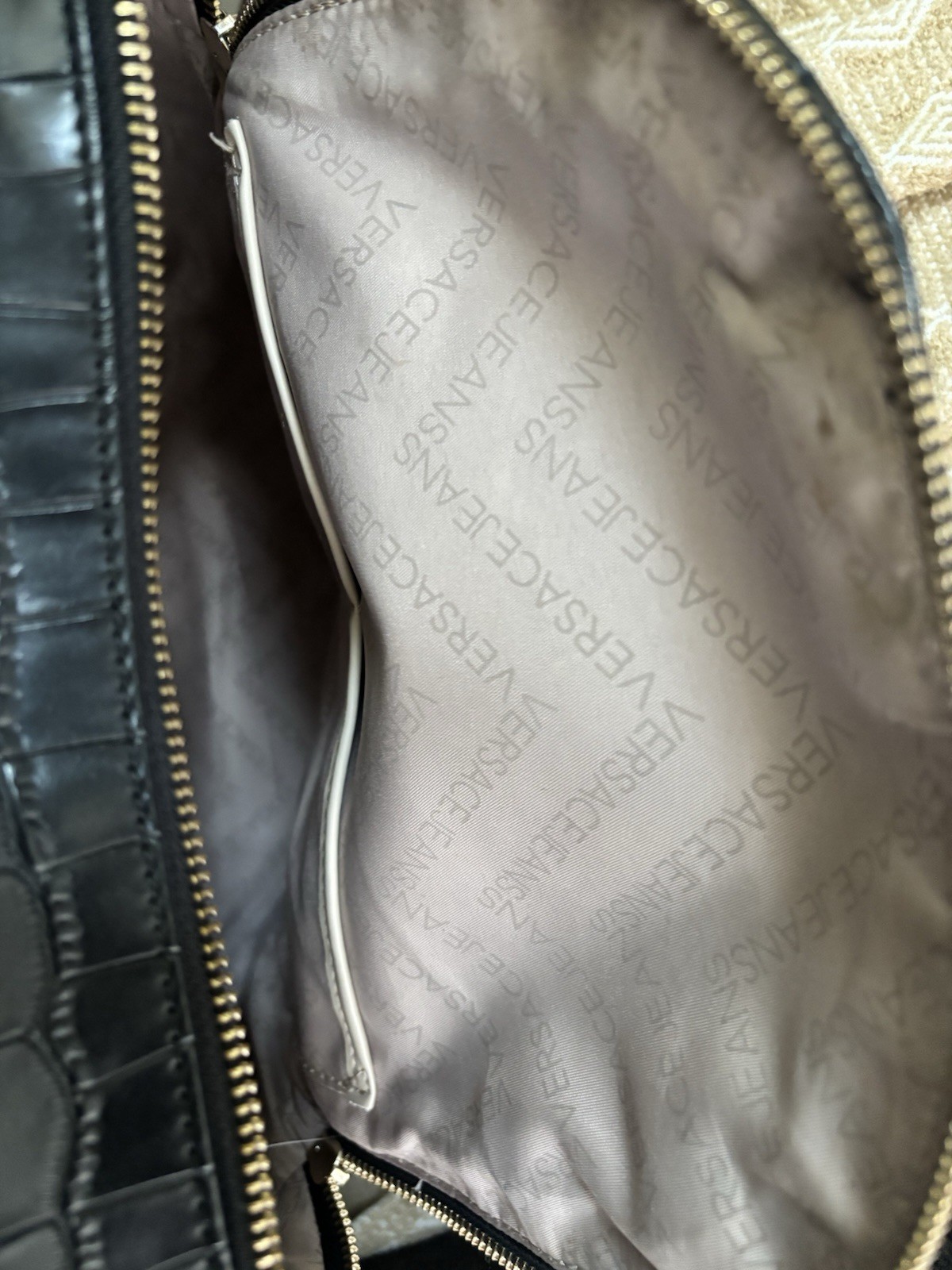 Versace Croc Leather Backpack Authentic Great Con… - image 12
