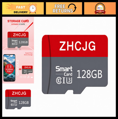 128GB SD Card with Adapter, UHS-I Class 10 A1 TF Memory Card for Smartphones & C