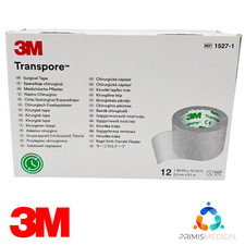 3M 1527-1 Transpore Surgical Tape  1in x 10yd Transparent Latex Free BX 12
