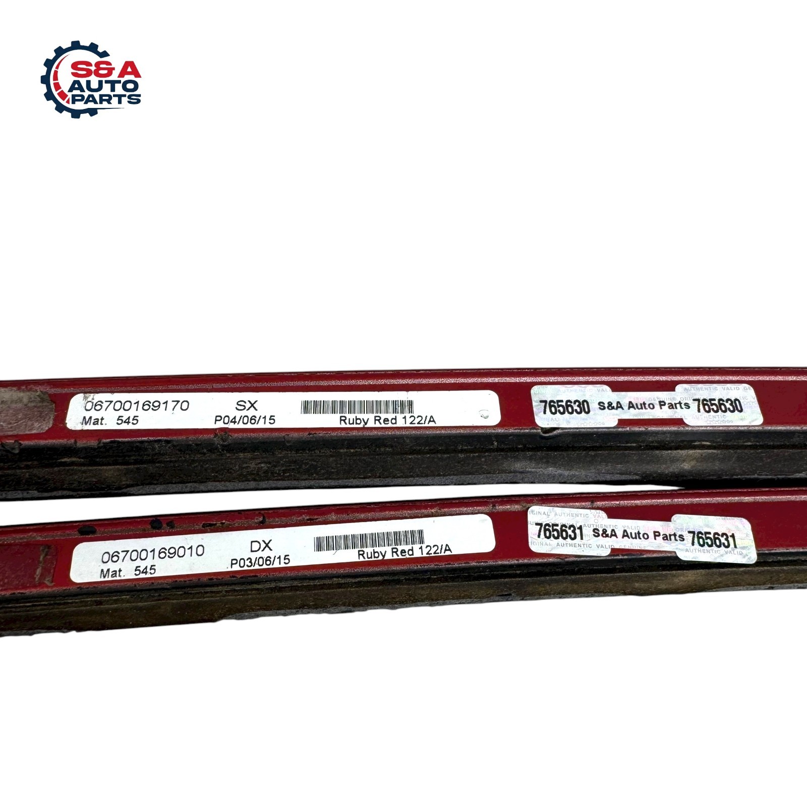 MASERATI GHIBLI 2014-2017 RIGHT AND LEFT ROOF DRIP MOLDING TRIM PAIR SET RED OEM