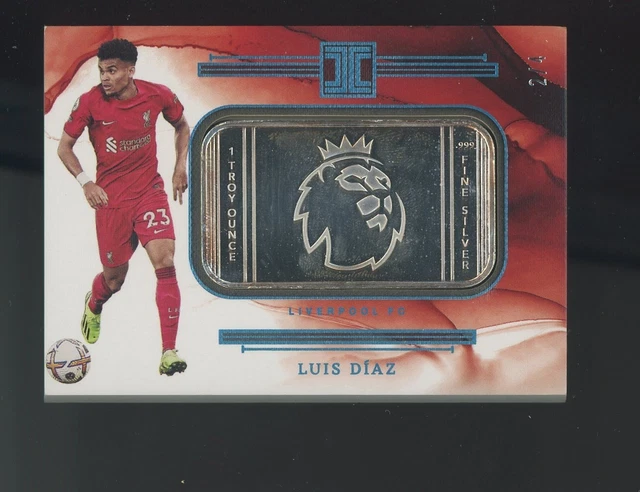 2022-23 Panini Impeccable Premier League Soccer #47 Luis Diaz 1oz Silver Bar 2/4