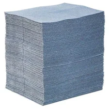 Pig Blu100 Sorbent Pad, 24 Gal, 15 In X 19 In, Universal, Blue, Fibers