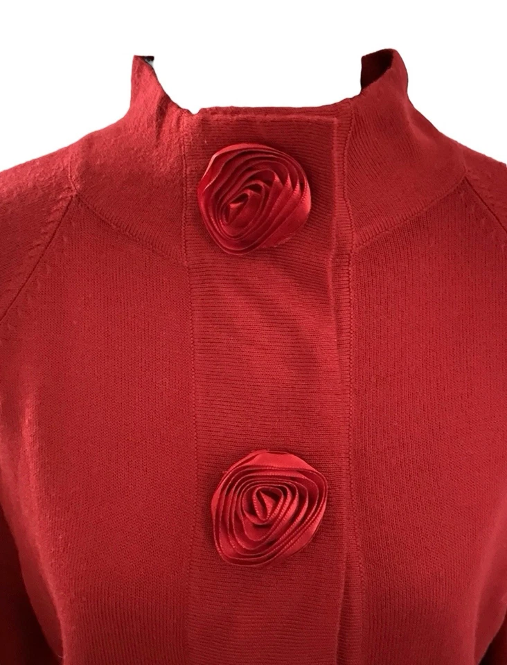 Женский свитер Larry Levine размер средний красная лента розетка рождественский праздник - Изображение 3 из 4