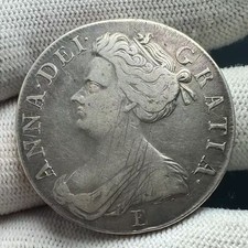 1708 Queen Anna Edinburg Mint Silver Crown Coin - Pleasing Condition