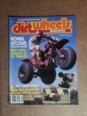 1981 Dirt Wheels Magazine September Vol 2 # 1 Rare Off-Road ATV ATC Honda HTF