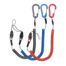 Coiled Lanyards with Buckle 59 Inch, 3 Pcs Buckle for Key Tool, Black/Red/Blue