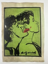 Andy Warhol COA Art Painting Original Drawing Vintage Paper Signed