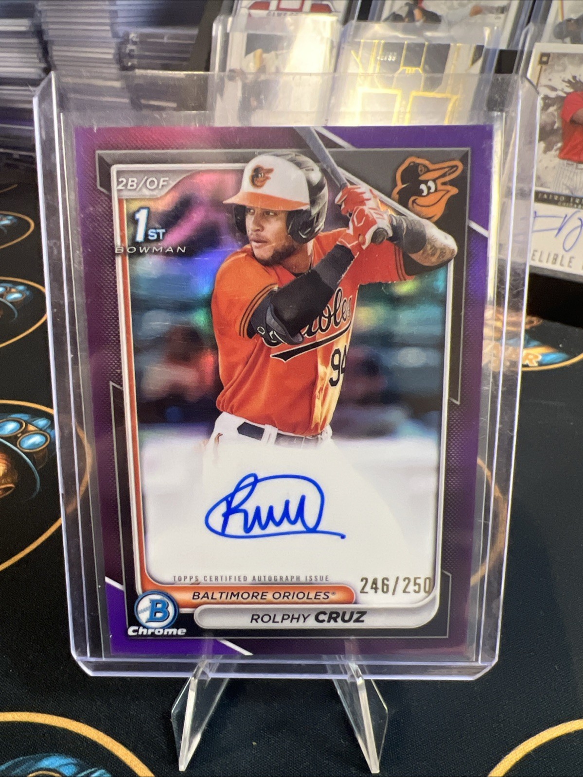 2024 Bowman Chrome Prospect Autographs Rolphy Cruz #CPA-RC Purple /250 (AU, RC)
