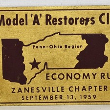 1959 Zanesville Antique Car Show Economy Run Penn-Ohio Model A Ford Club Chapter