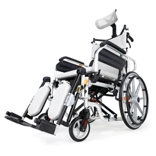 Transport Wheelchair for Adults, Recline Wheelchair with High Back & Removable