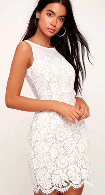 NWT Lulu s You And Me Short Dress Ivory Nude Lace Bride Shower Sz Xl Mc 