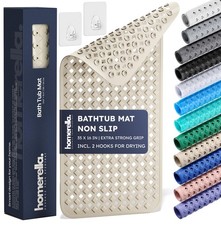   Bathtub Mat Non Slip 35x16, Incl. Hooks for Drying, Extra Long, 100 BPA , ...