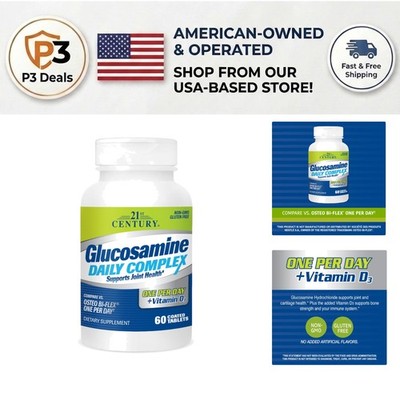60 Count Glucosamine Hydrochloride & Vitamin D3 Tablets - Essential Bone Support