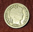 1913-P Barber Dime 90% Silver Free Shipping