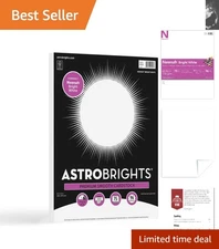 Astrobrights Bright White Cardstock - 8.5" x 11", 65 lb, 75 Sheets  Paper
