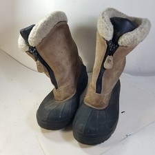 COLUMBIA BUGAZIP JR BROWN SUEDE WINTER LINED Duck Snow BOOTS YOUTH Size 5 