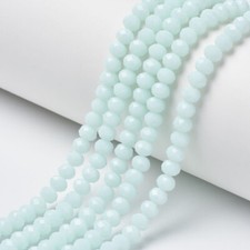 123 Mint Blue Rondelle Beads Glass Faceted 4x3mm Jewelry Supplies BULK