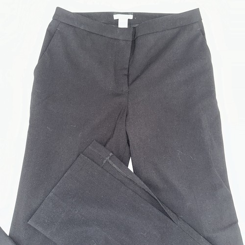 H&M schwarze Anzughose in voller Länge zum Aufflammen knöchelgeteilter Schlitz Größe 6 neu ohne Etikett - Bild 3 von 9