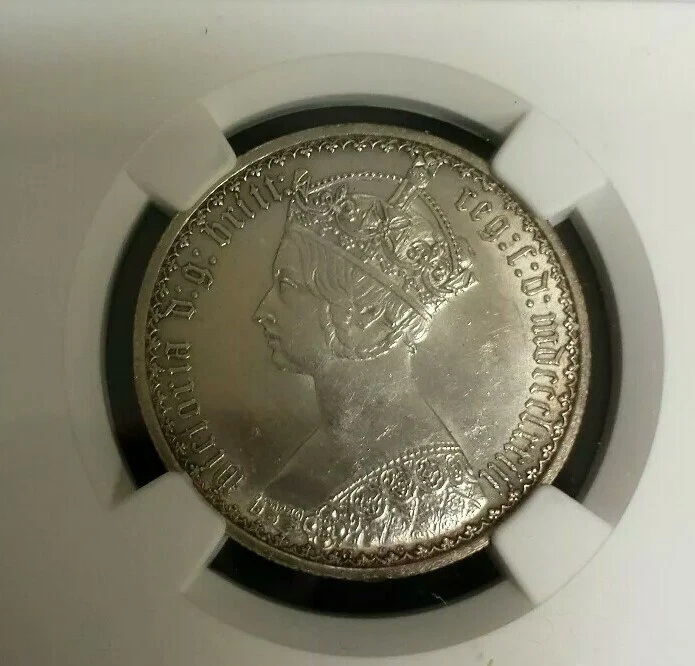 1873 Great Britain 1 Florin (2 Shillings) Silver Coin NGC Unc Detail Obv Cleaned - Image 3 of 4