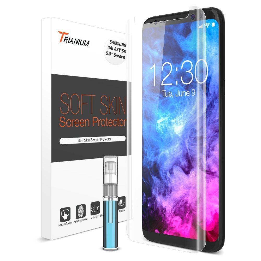 Galaxy S8 Screen Protector Trianium Soft Skin Pack Case Friendly