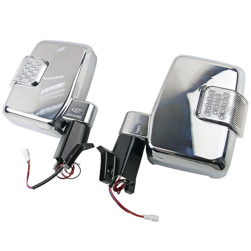 Pair Chrome Electric Door Side Mirror w LED For Toyota Land Cruiser 70 1984-ON - Picture 3 of 6