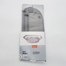 Lot Of 2 Made By Design RFID Blocking Anti Theft Belt Wallet Gray Up To 38"