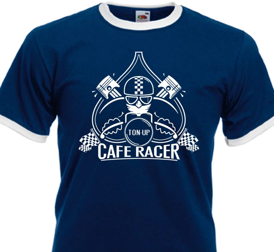 FRUIT OF THE LOOM T-SHIRT CAFE RACER - Custom Motorcycle Triumph BSA Triton AJS BMW Ducati Motard
