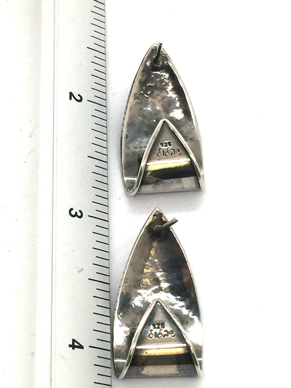 Solid Sterling Silver & Green Agate Dangle Post E… - image 4