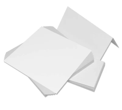 50 x DL WHITE BLANK CARDS 225gsm & ENVELOPES 120gsm CARD MAKING CRAFT PRE-SCORED