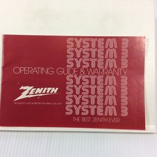 Vintage Zenith System 3 Operating Guide Bookl...