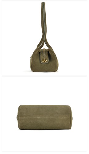 El nuevo bolso de salchicha es un bolso de hombro de gamuza de cuero de vaca bolso baguette - Imagen 16 de 19