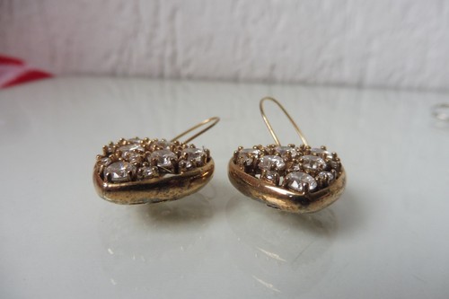 Très Belle Boucles D'Oreilles,Boucles D'Oreilles  Coeur 925 Argent Avec Poli - Photo 2 sur 4