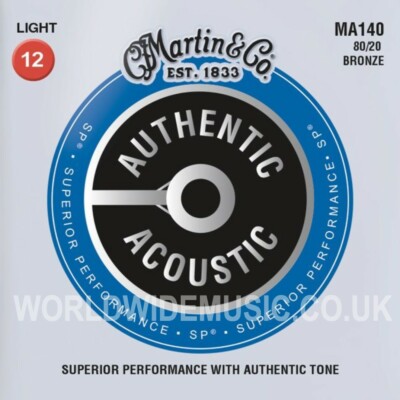 Martin MA140 authentische Akustikgitarrensaiten 80/20 Bronze Light 12 - 54