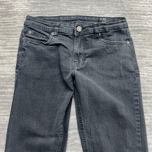 Buffalo David Bitton Regular Jeans Size 16 Youth Max Skinny Fit Black Denim - Picture 2 of 10