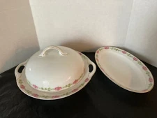 Vintage Bavaria Covered Butter/Cheese Dish and Side Plate Set