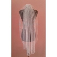 Bridal Glitter veil with beads Sparkling fingertip white and ivory