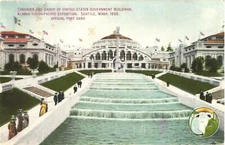 Cascades And Buildings, Alaska–Yukon–Pacific Exposition 1909 Seattle Postcard