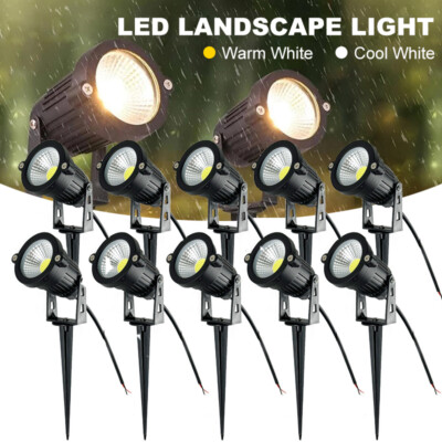 10X 12V 5W Landscape Spotlights Warm/Cool White Waterproof Outdoor Backyard LED